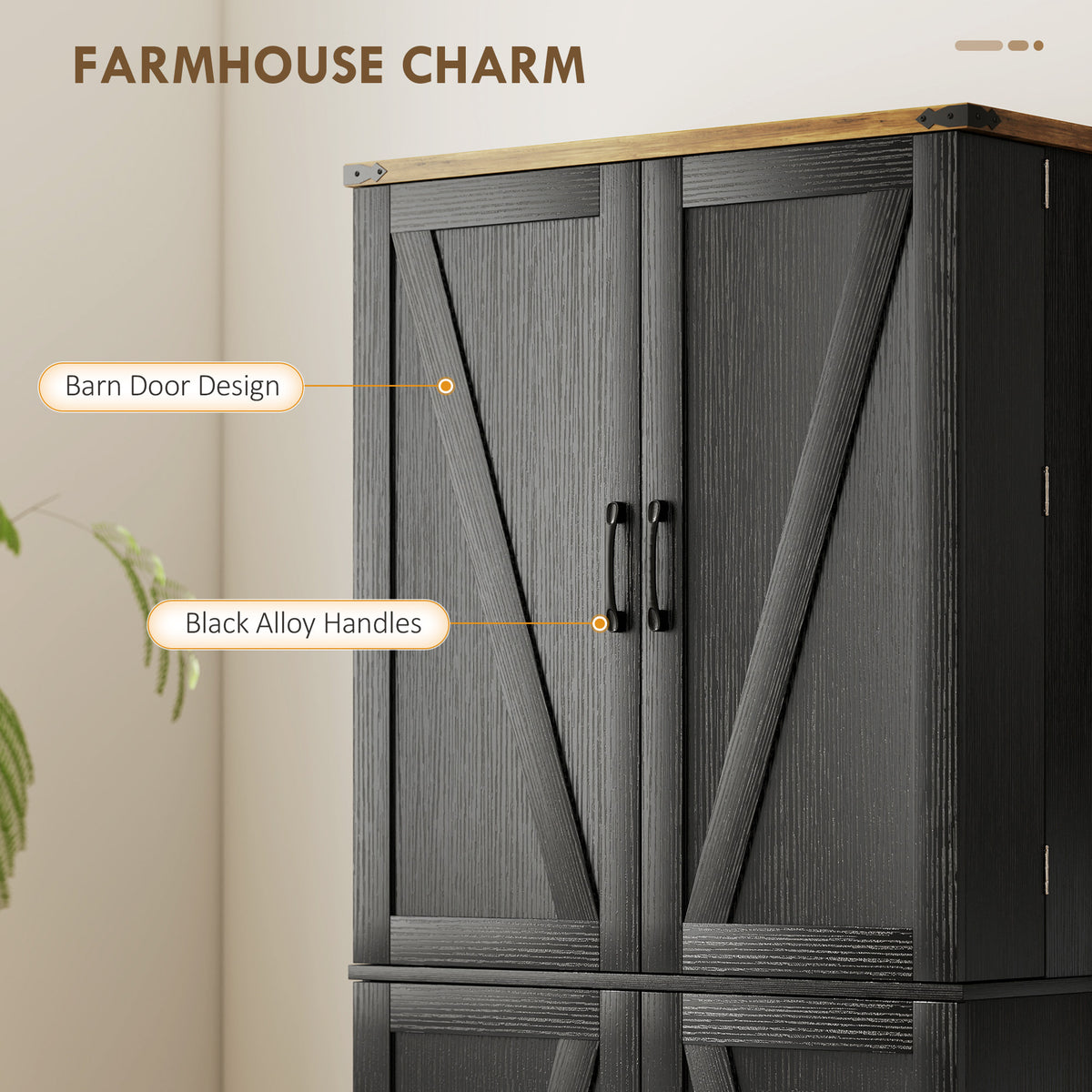 Farmhouse Storage Cabinet with 4 Doors – 30"W x 72"H