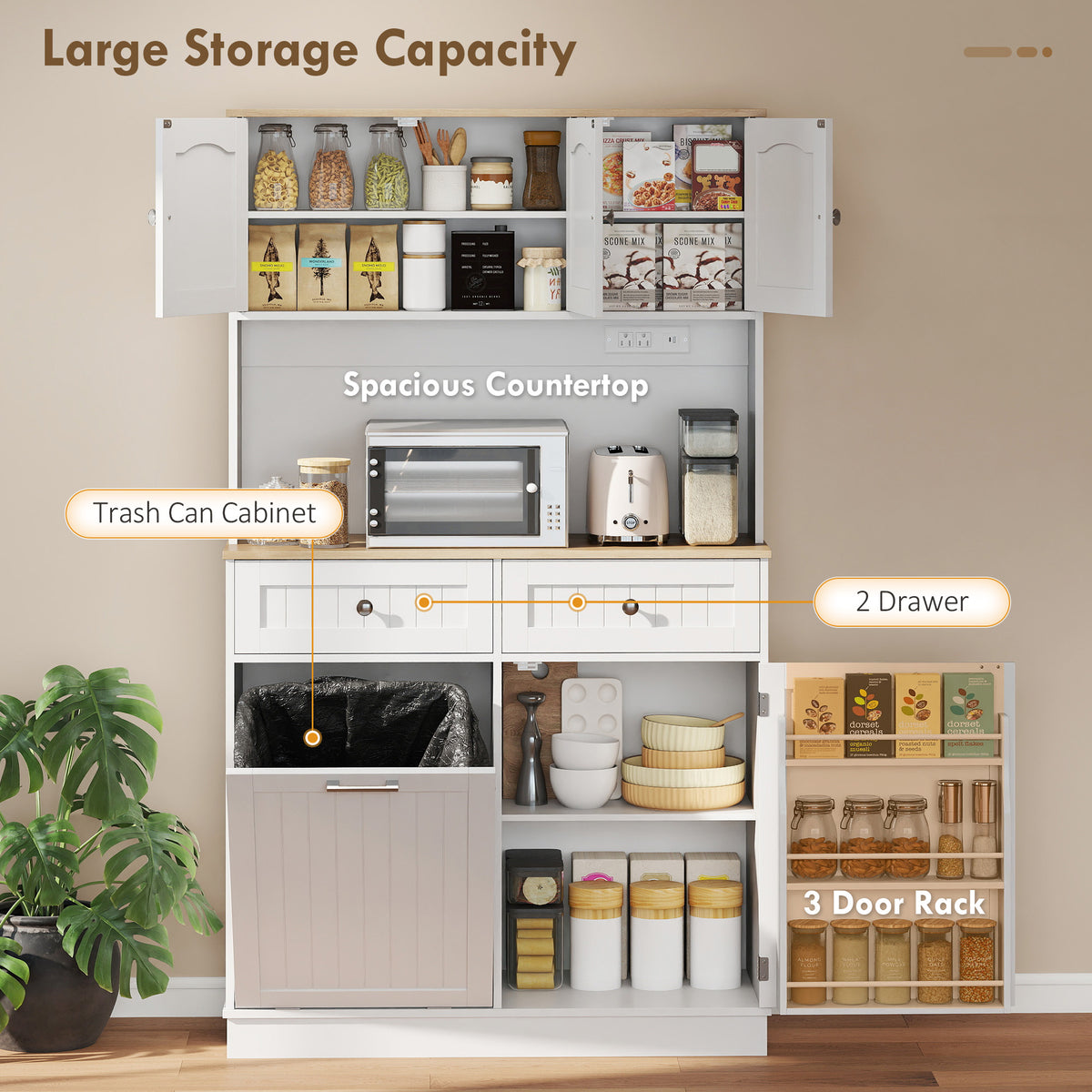 Pantry Cabinet with Charging Station – 39"W x 68"H
