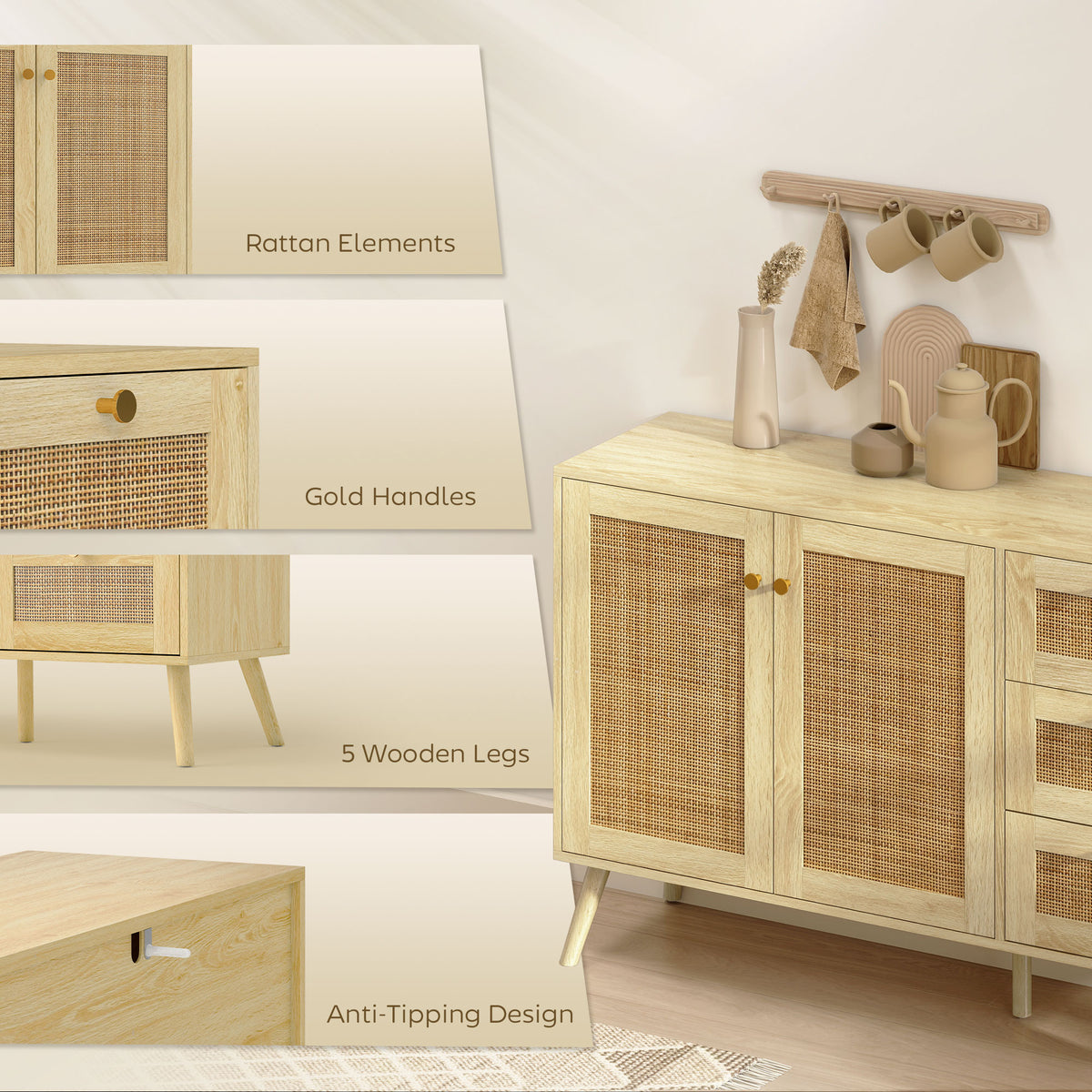 Buffet Cabinet with Soft-Close Doors – 47"W x 32"H