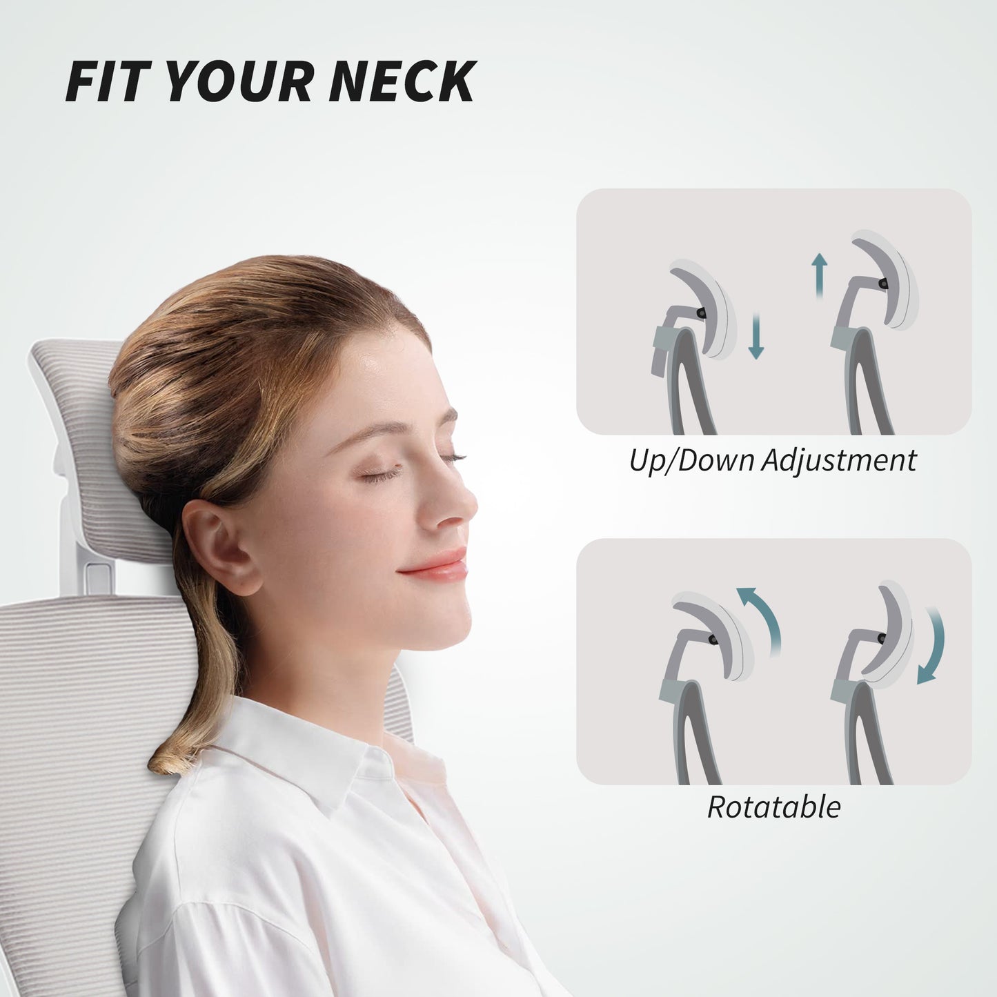 HOMCOM Ergonomic Mesh Office Chair, Adjustable Headrest, Lumbar, Flip-Up Arms