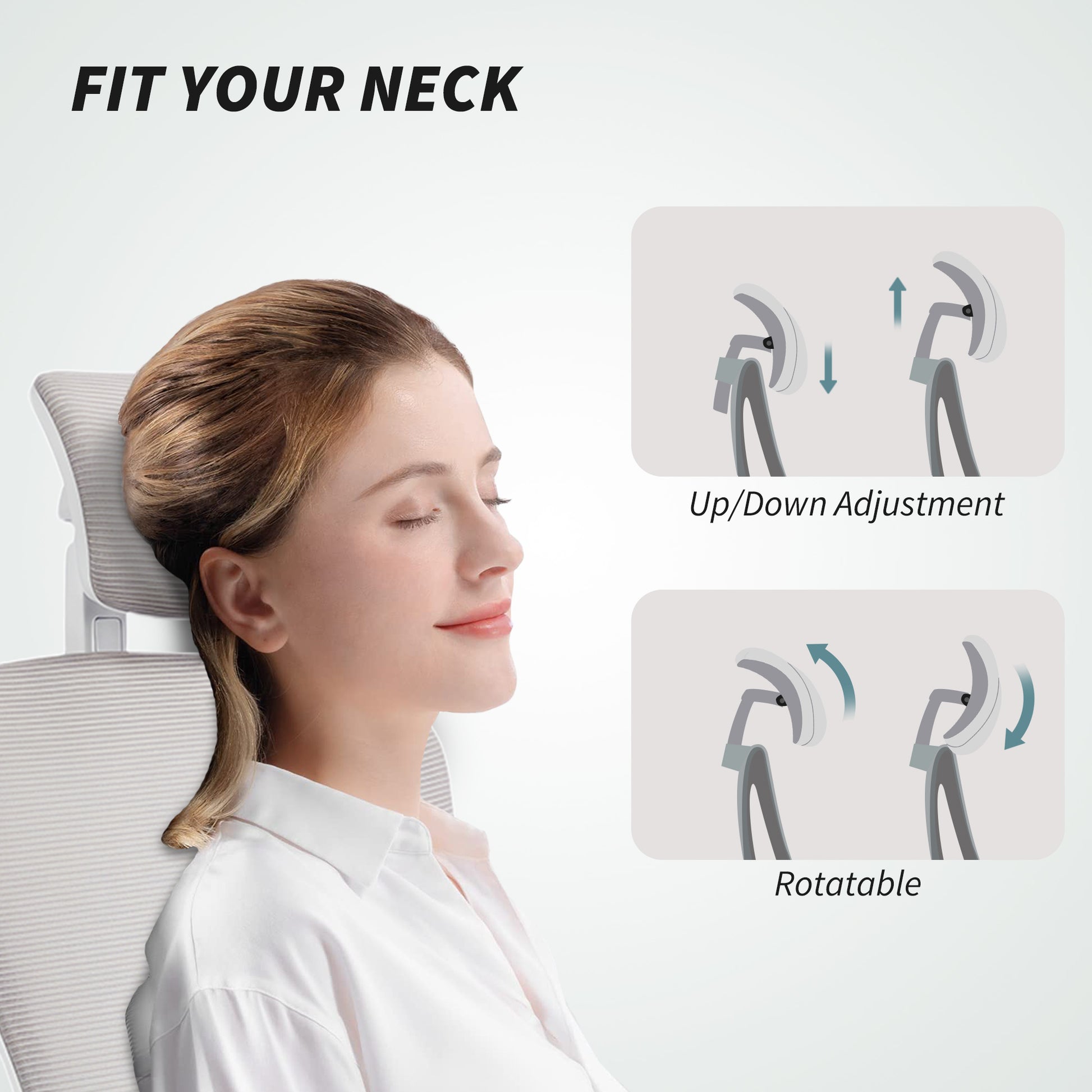 HOMCOM Ergonomic Mesh Office Chair, Adjustable Headrest, Lumbar, Flip-Up Arms