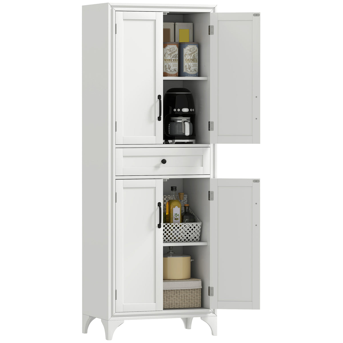 Kitchen Pantry Cabinet with 2 Shelves – 24"W x 67"H