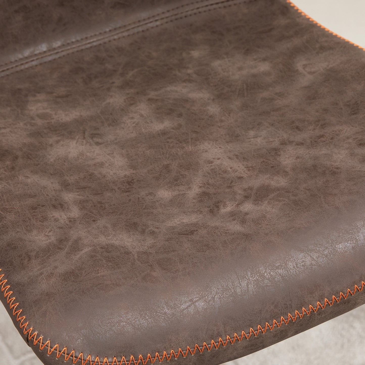 HOMCOM 2-Piece Swivel Brown PU Leather Adjustable Counter Height Bar Stools