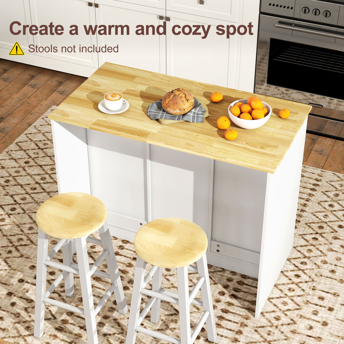 Kitchen Island with Storage Cabinets – 43"W x 36"H