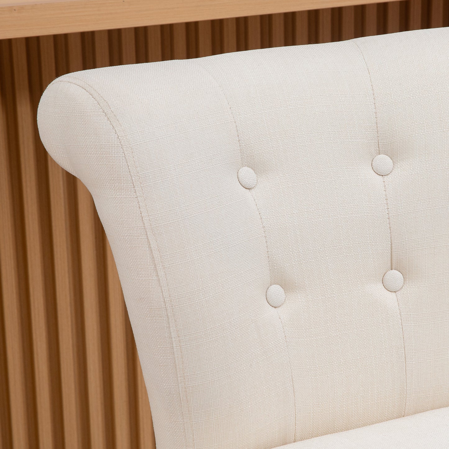 HOMCOM Set of Two Cream White Upholstered Counter Height Bar Stools