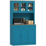 HOMCOM 71" Pantry Cabinet with Microwave Space, Black