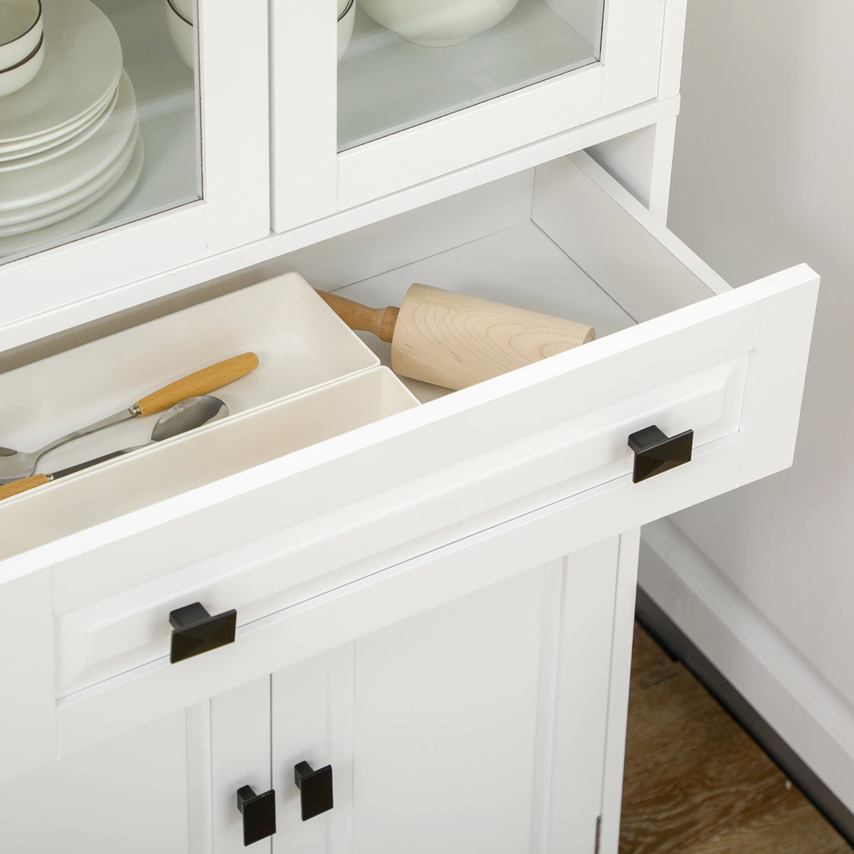 4-Door Kitchen Pantry Cabinet with Adjustable Shelves – 24"W x 63"H