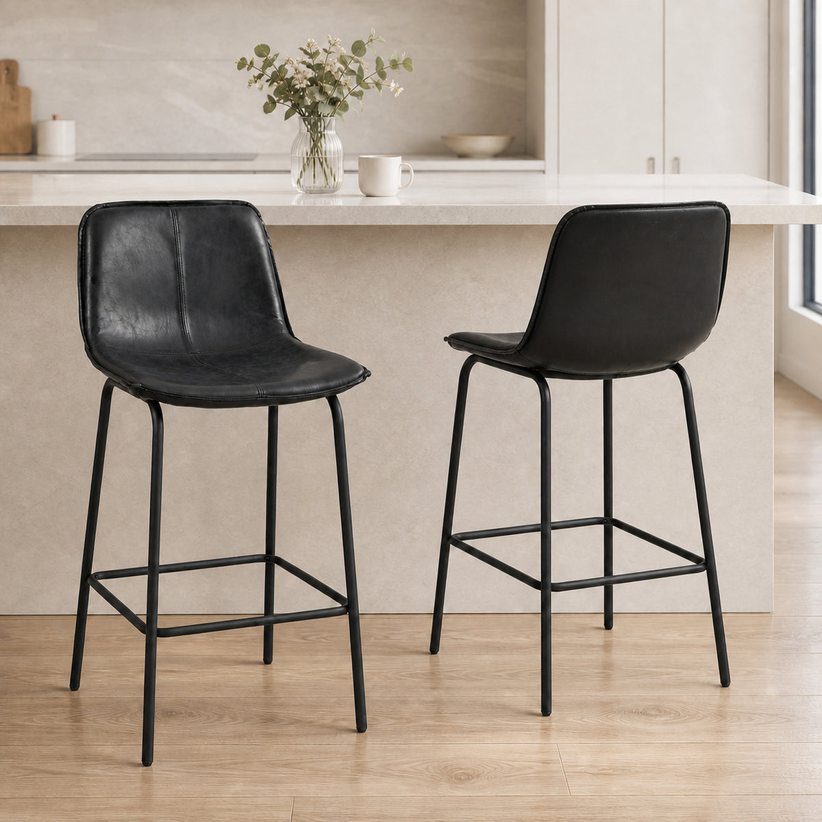 Upholstered 26" Counter Height Bar Chairs, Set of 2