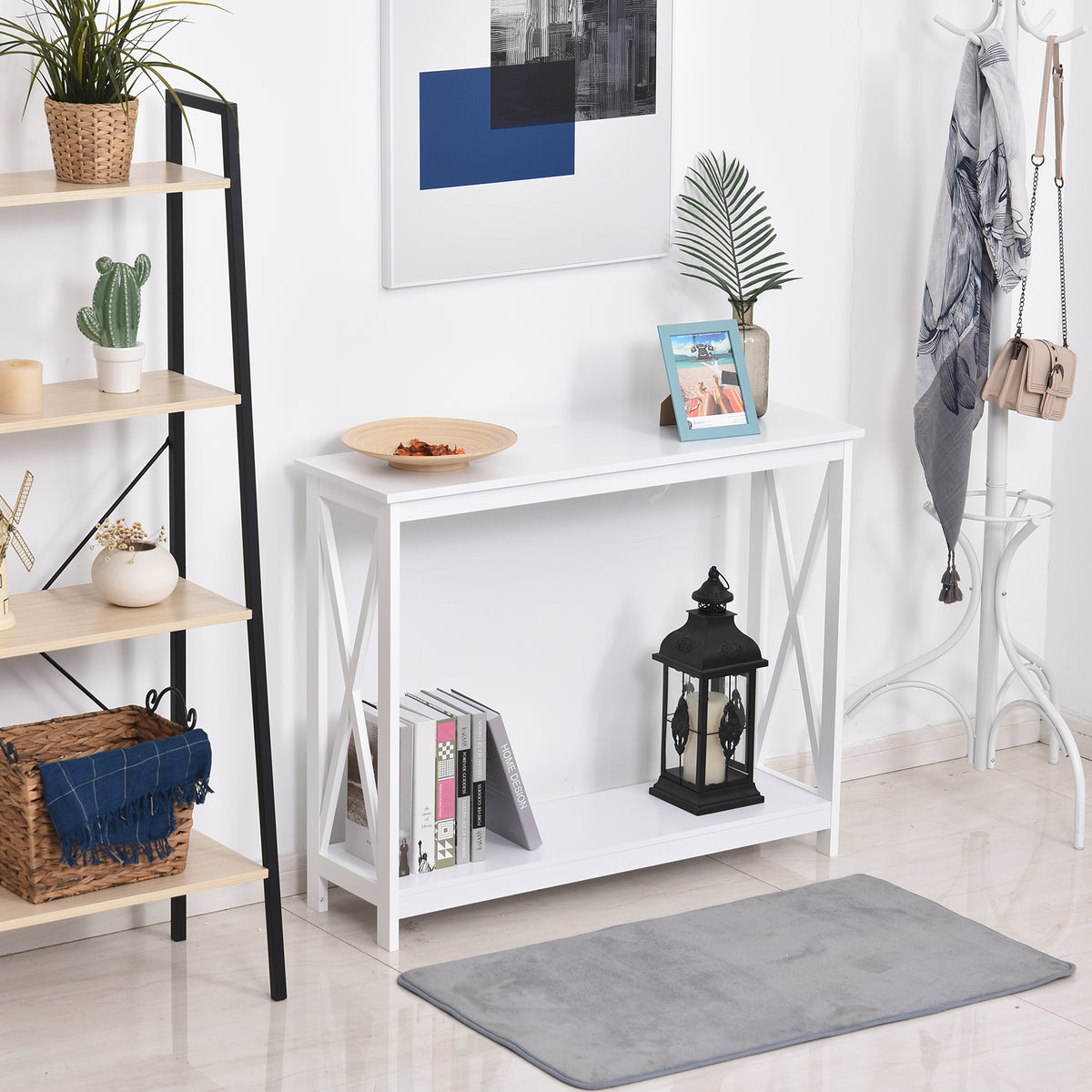 40" 2-Tier X-Design Console Table