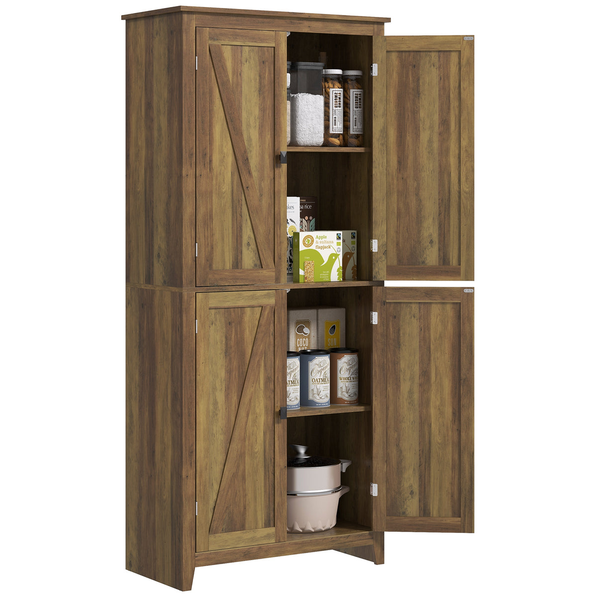 Kitchen Pantry Cabinet with Doors and Shelves – 32"W x 72"H
