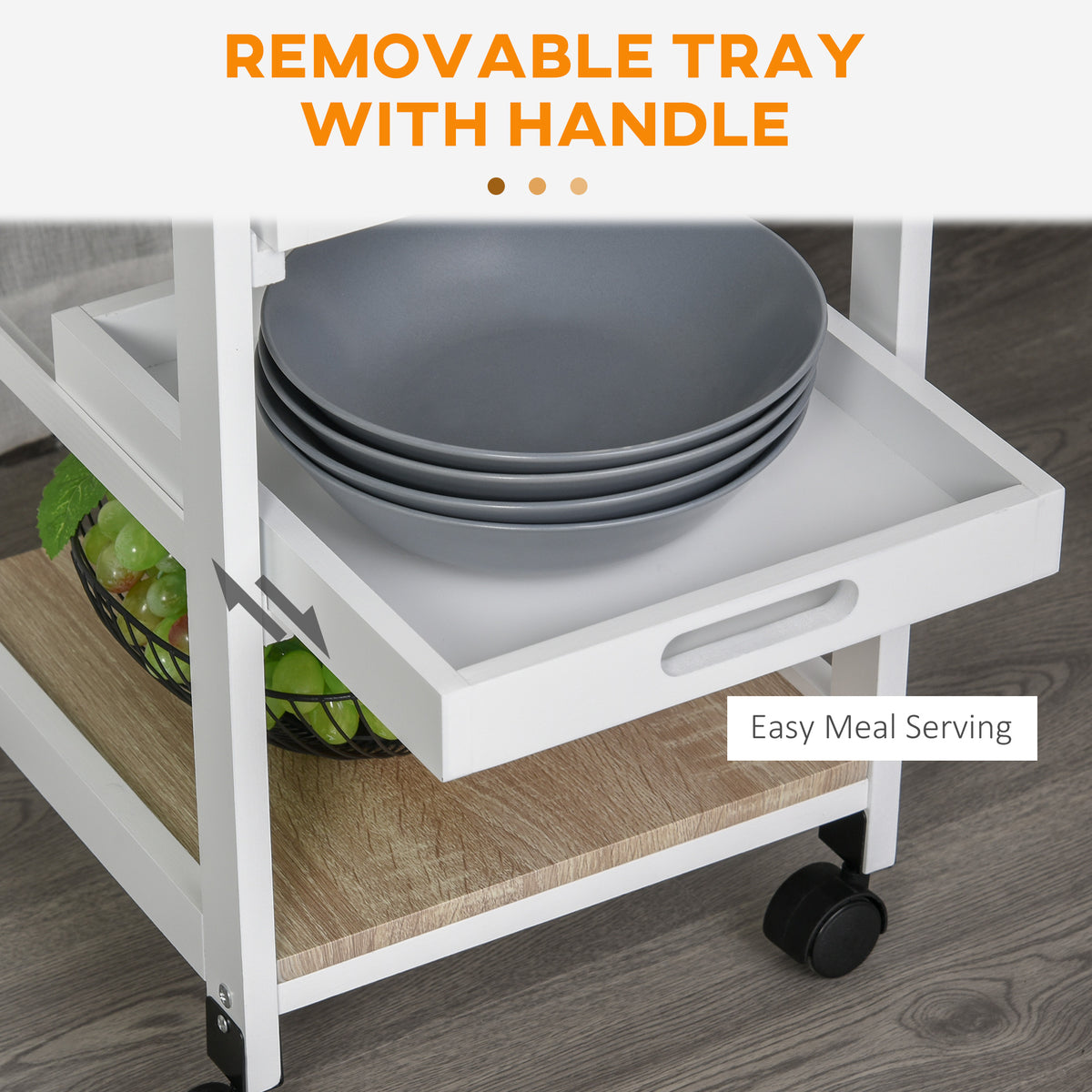 Rolling Kitchen Island Cart with Drawer – 15"W x 32"H