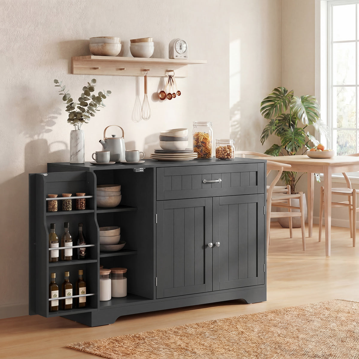 Modern Kitchen Storage Cabinet with Drawer – 43"W x 31"H
