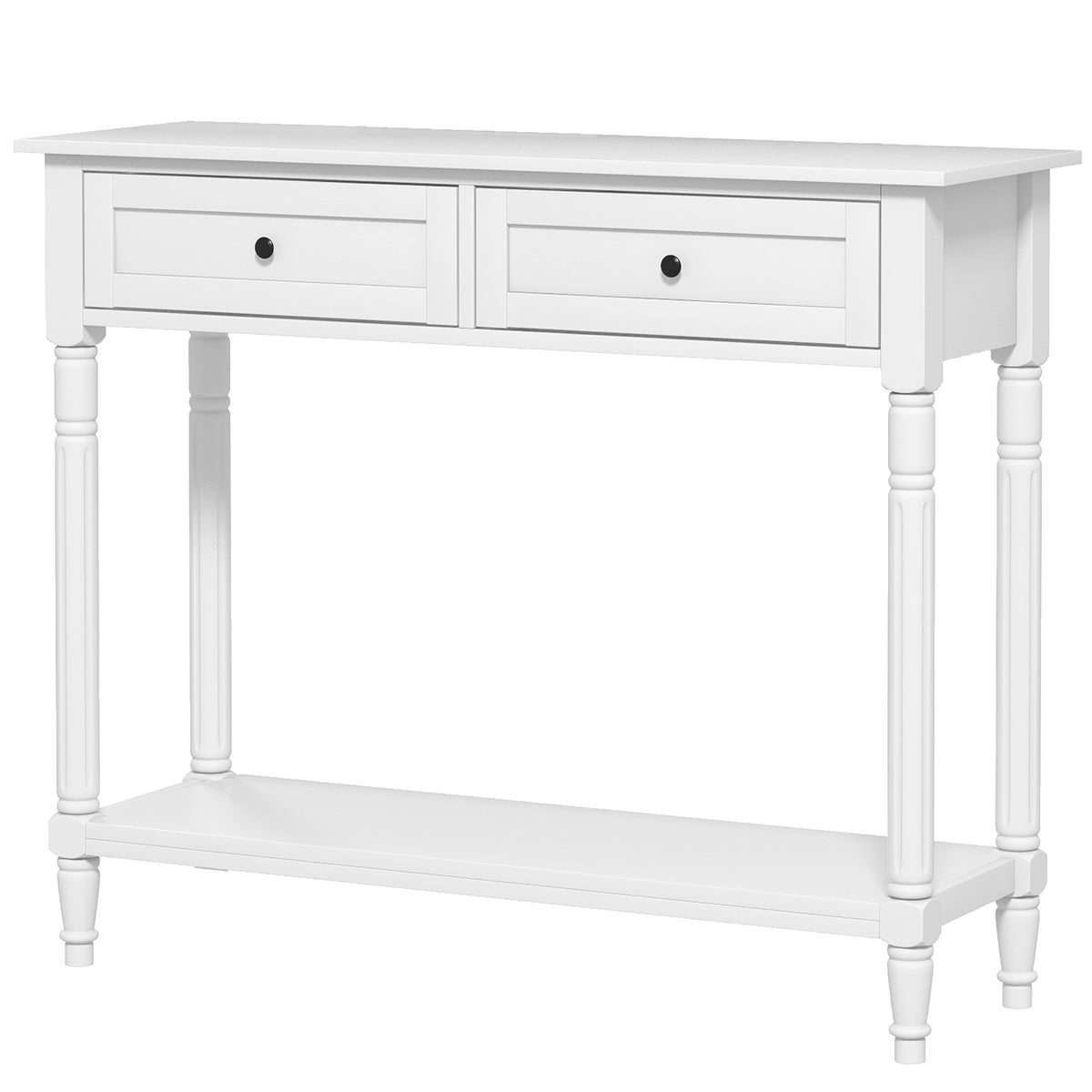 Hallway Console Table with 2 Drawers, White