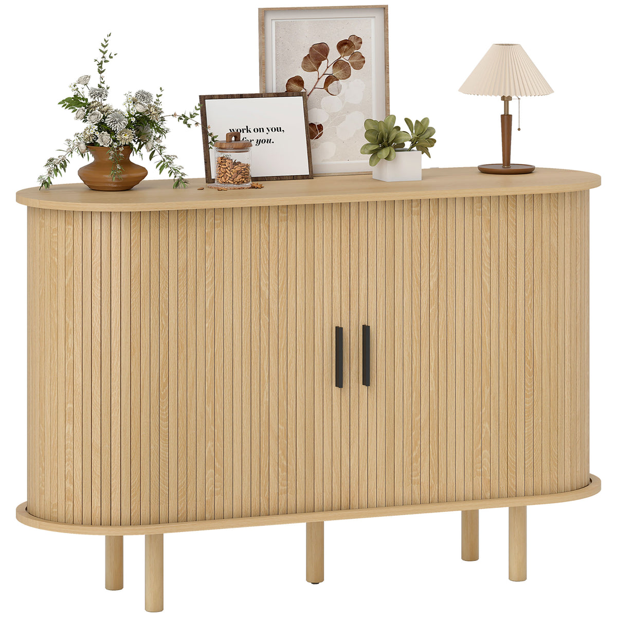 Buffet Cabinet with Tambour Sliding Doors – 47"W x 31"H
