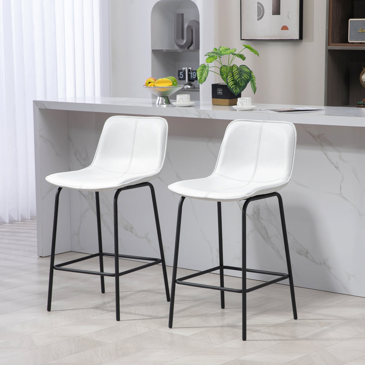Upholstered 26" Counter Height Bar Chairs, Set of 2