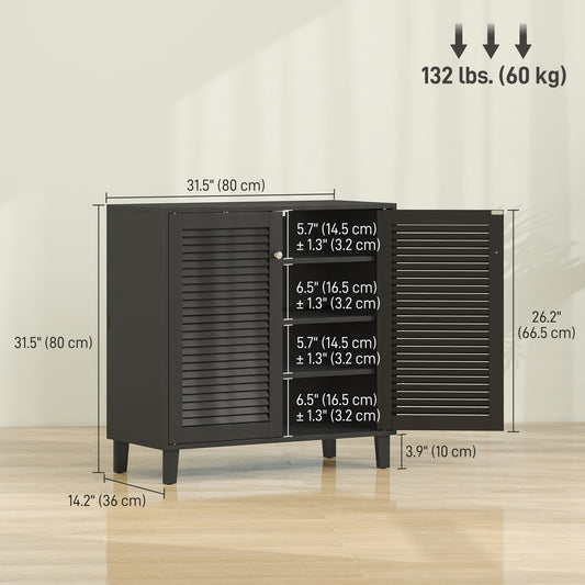 Shoe Cabinet with Adjustable Shelves – 31"W x 31"H