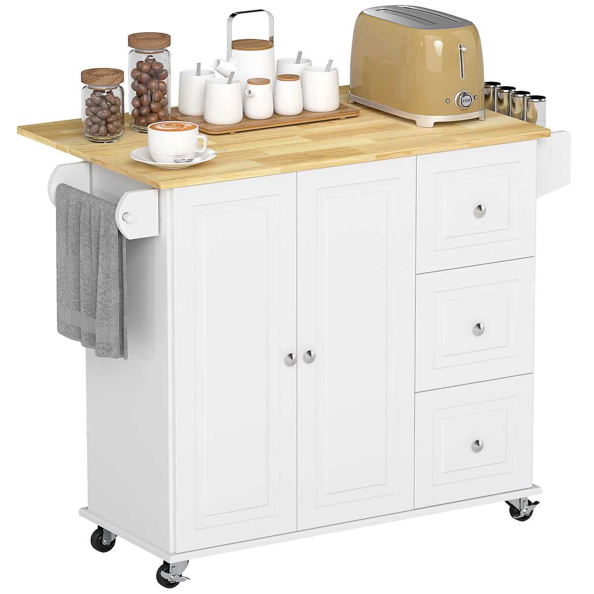 Kitchen Cart with Drop Leaf – 45"W x 36"H