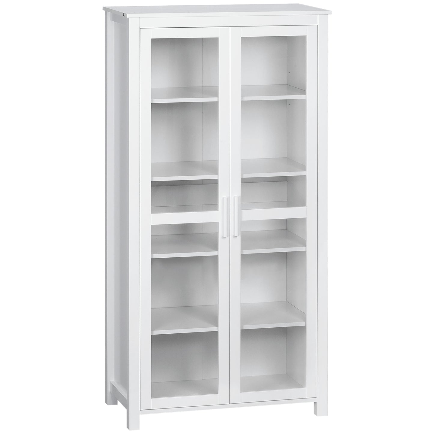 HOMCOM Kitchen Pantry Cabinet 5‑Tier Freestanding White