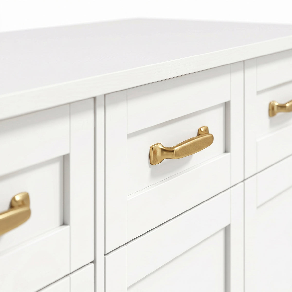Modern Farmhouse Kitchen Storage Cabinet with 4 Drawers – 55"W x 31"H