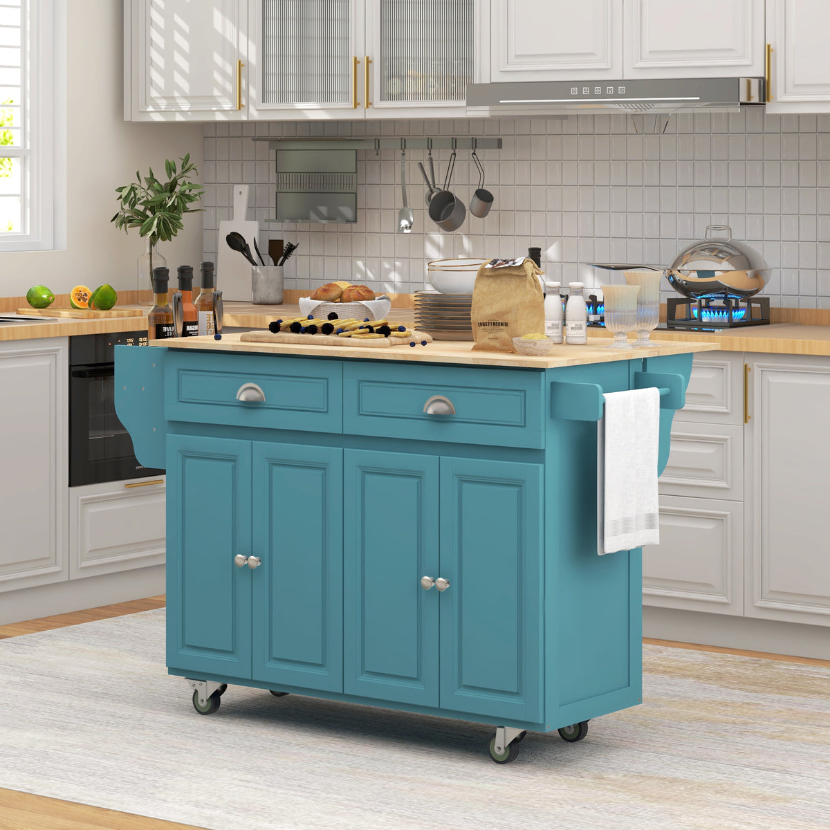 Kitchen Island with Storage – 58"W x 37"H