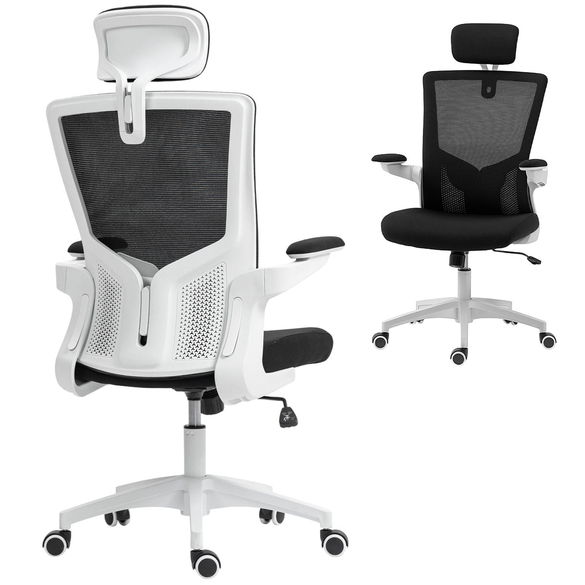 Ergonomic Office Chair, Swivel Desk Chair with Adjustable Lumbar Support, Black