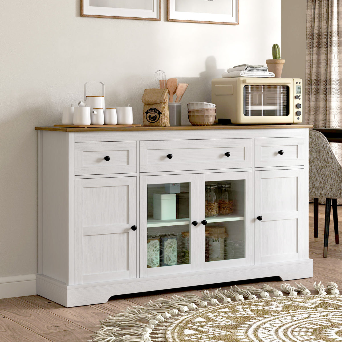 Sideboard Buffet Cabinet with Storage – 55"W x 32"H