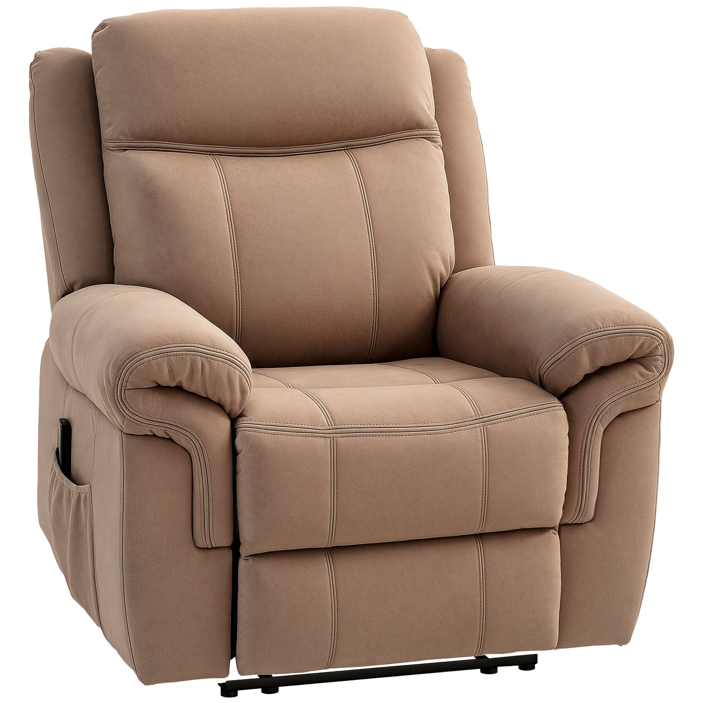 HOMCOM Manual Recliner Chair with Vibration Massage, Side Pockets, Microfiber, Brown