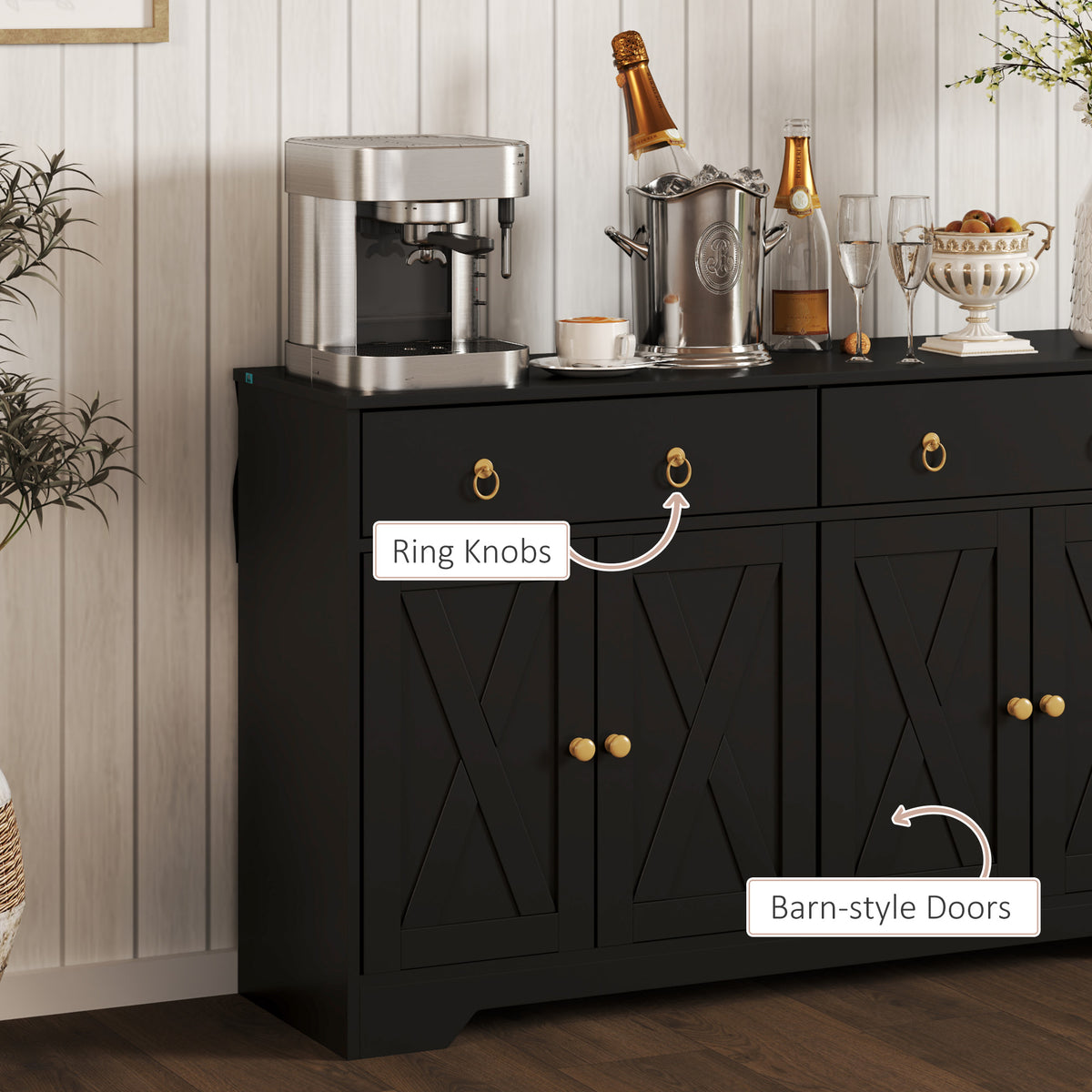 Sideboard Cabinet with 2 Drawers – 48"W x 30"H