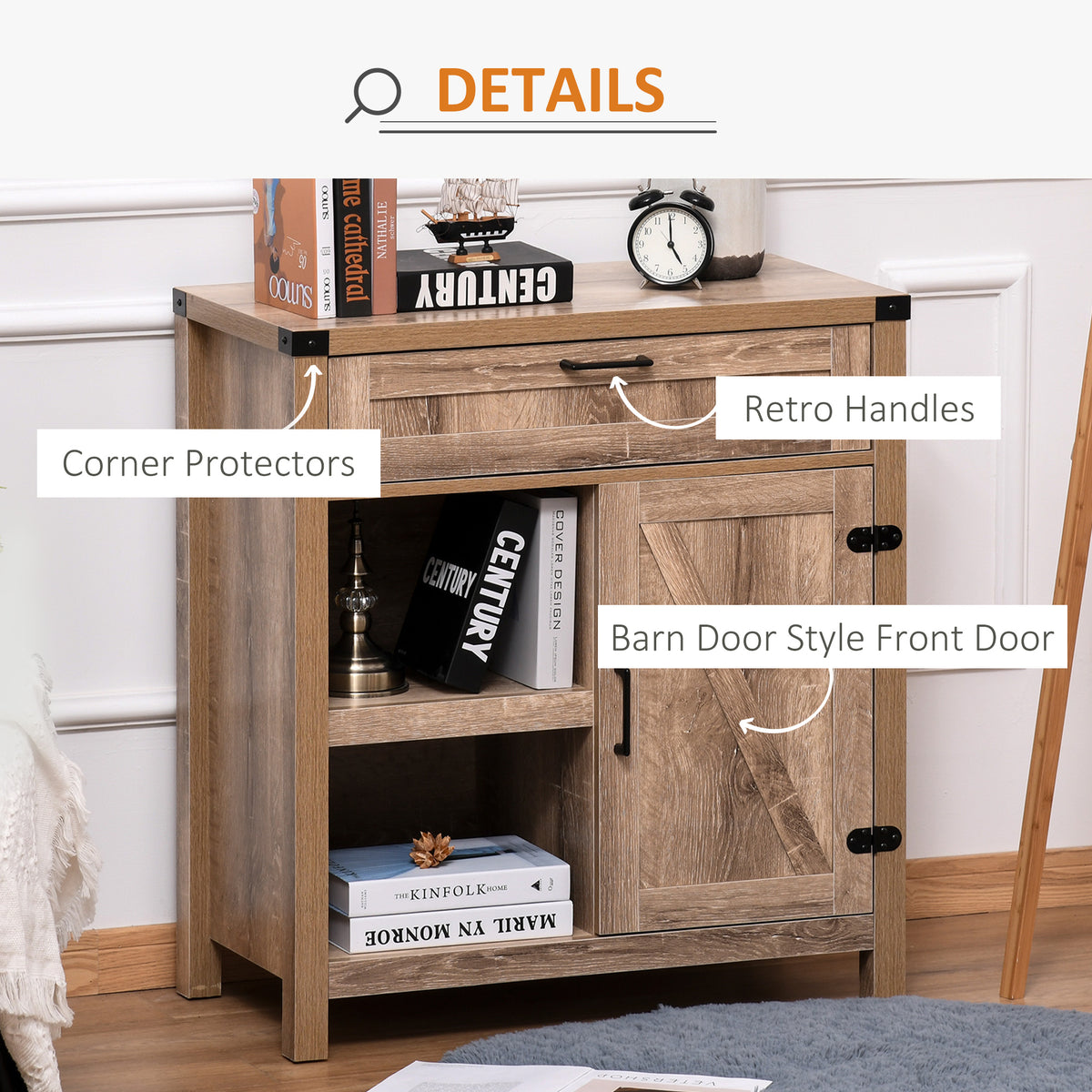 Farmhouse Sideboard with Barn Doors – 30"W x 33"H