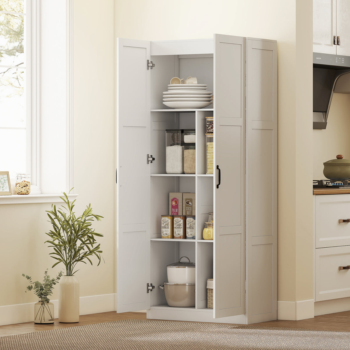 Kitchen Pantry Storage Cabinet with Soft-Close Hinges – 30"W x 71"H