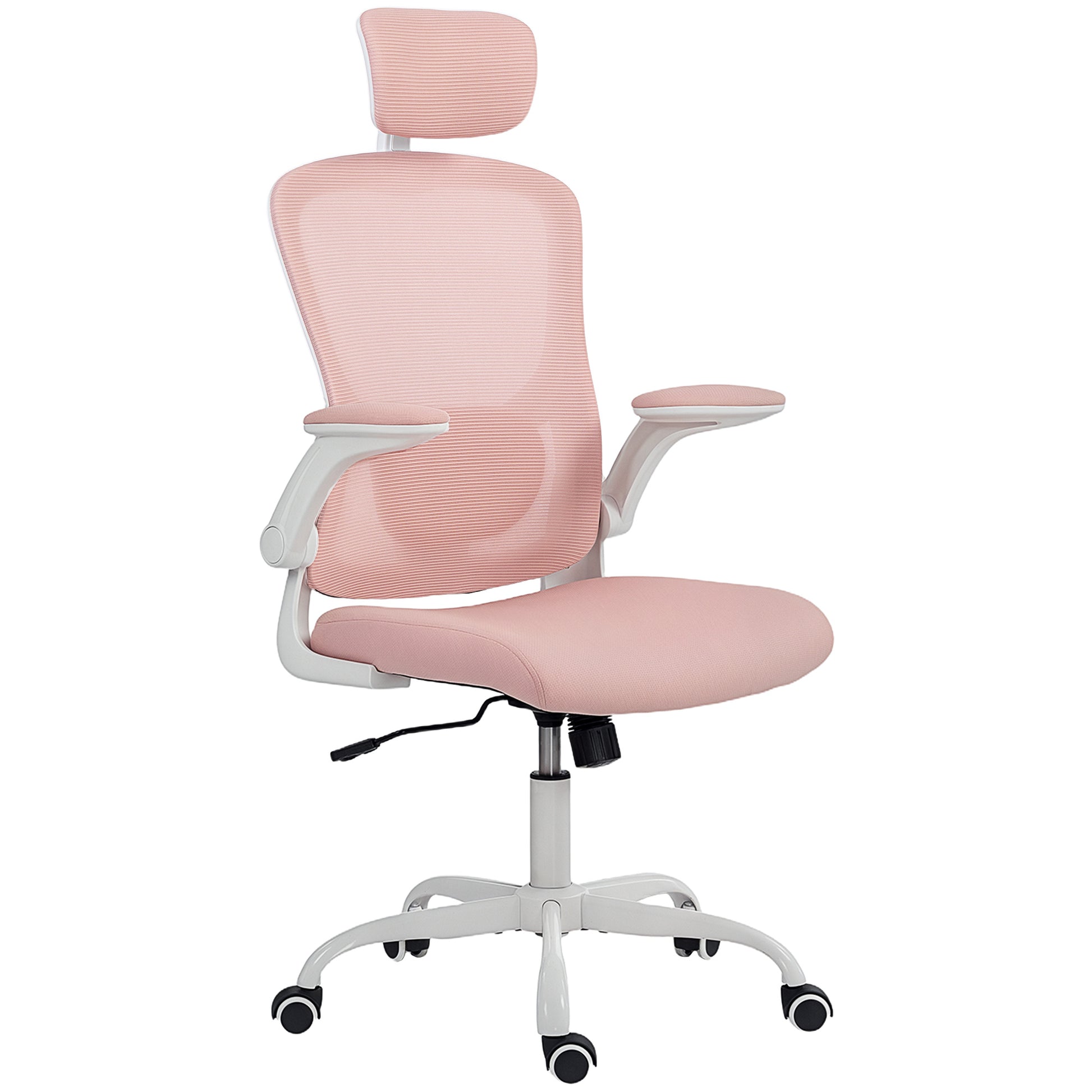 Ergonomic Mesh Office Chair: Adjustable Headrest, 4D Lumbar Support, Flip-Up Armrests