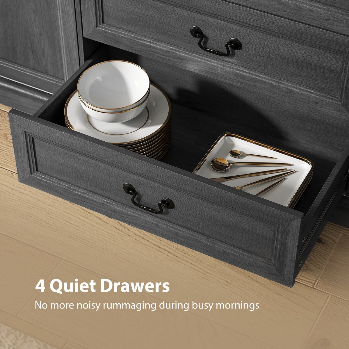Farmhouse Sideboard with Charging Station – 58"W x 34"H