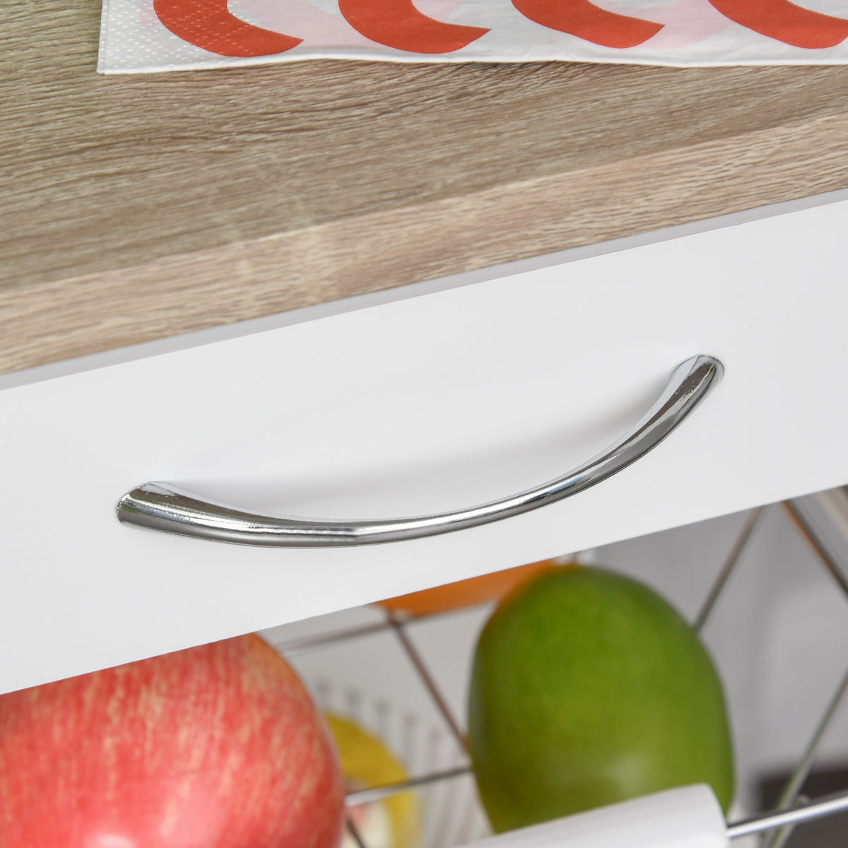 Rolling Kitchen Island Cart with Drawer – 15"W x 32"H