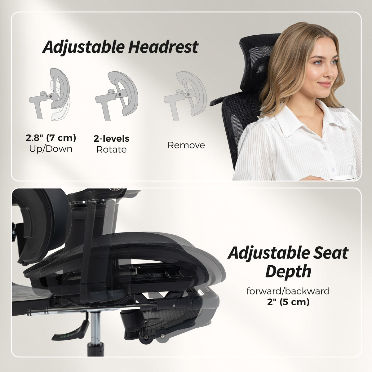 Ergonomic Office Chair, Mesh Computer Chair with High Back, Lumbar Support, Black