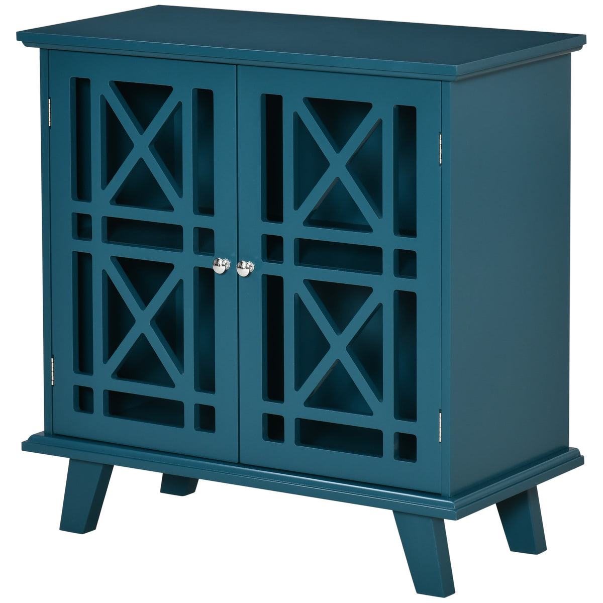 Storage Cabinet with Fretwork Doors and Shelf – 31"W x 31"H