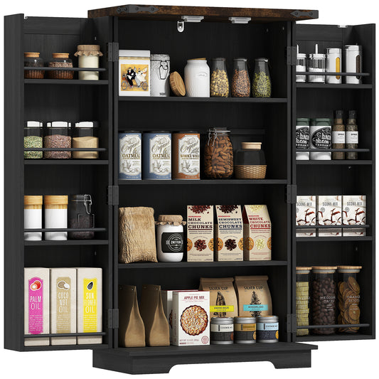Kitchen Pantry Cabinet with Doors and Adjustable Shelves – 24"W x 41"H
