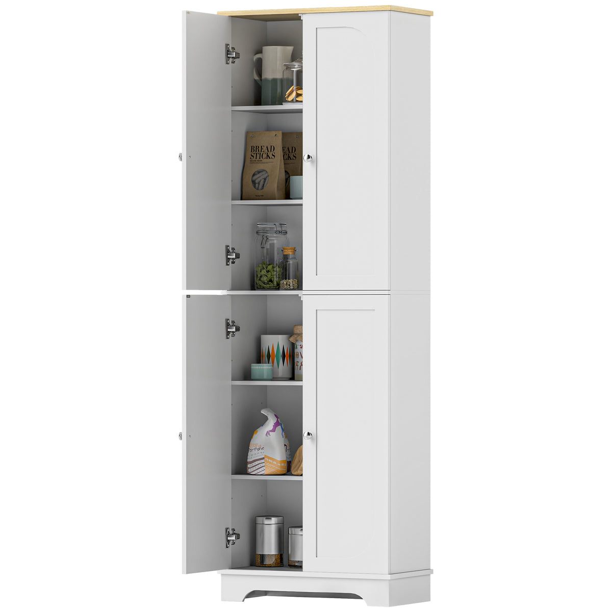 Kitchen Pantry Cabinet with Adjustable Shelves – 24"W x 72"H