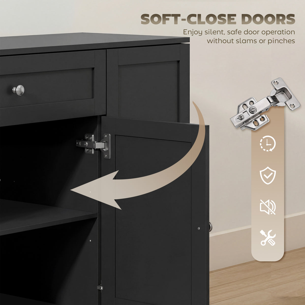 Modern Kitchen Storage Cabinet with Drawer – 55"W x 31"H