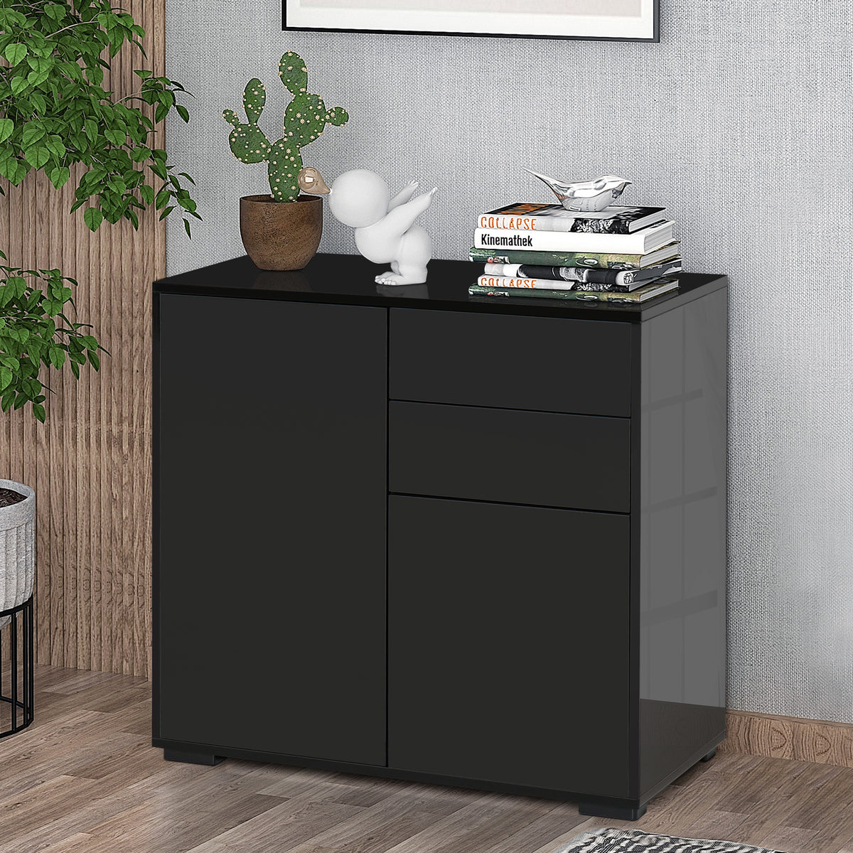 High Gloss Buffet Sideboard with 2 Drawers – 31"W x 29"H