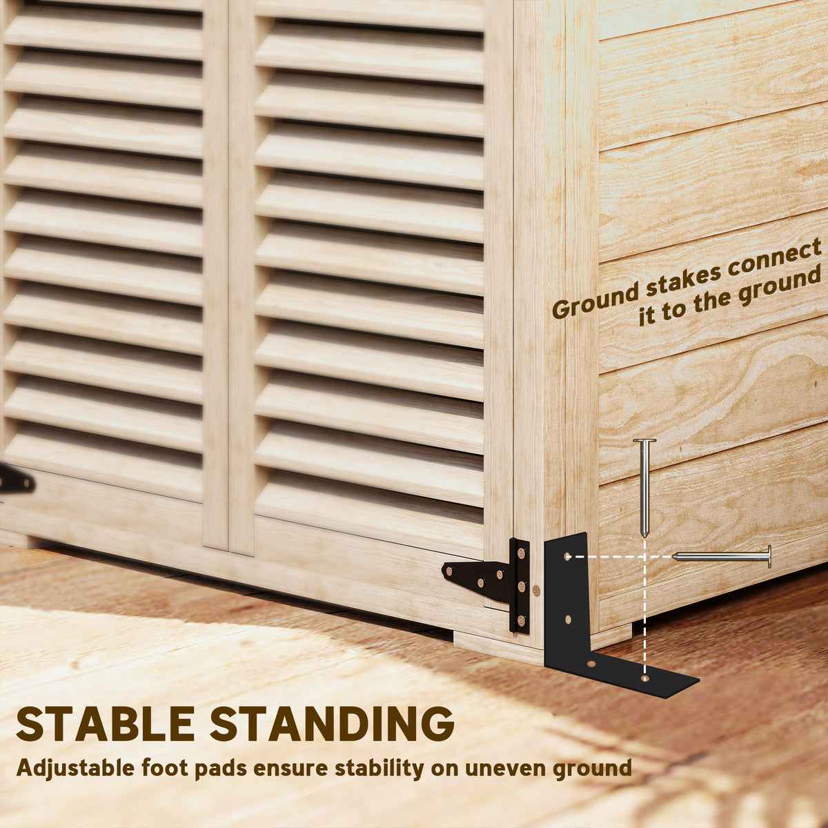 30" x 20" x 47" Wooden Garden Shed, Outdoor Storage Shed with Waterproof Asphalt Roof, Shelves