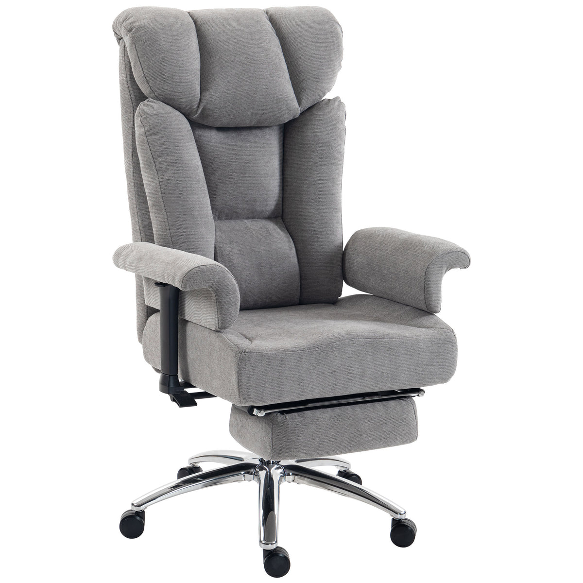 550lbs Big and Tall Office Chair, Heavy Duty Executive Desk Chair with Adjustable Padded Armrests, Grey