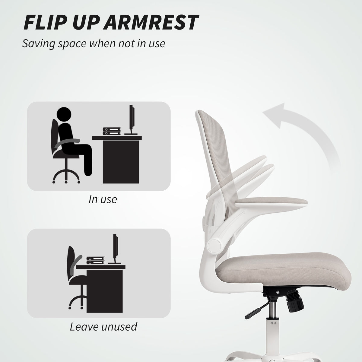 Ergonomic Mesh Office Chair with 4D Lumbar Support, Grey