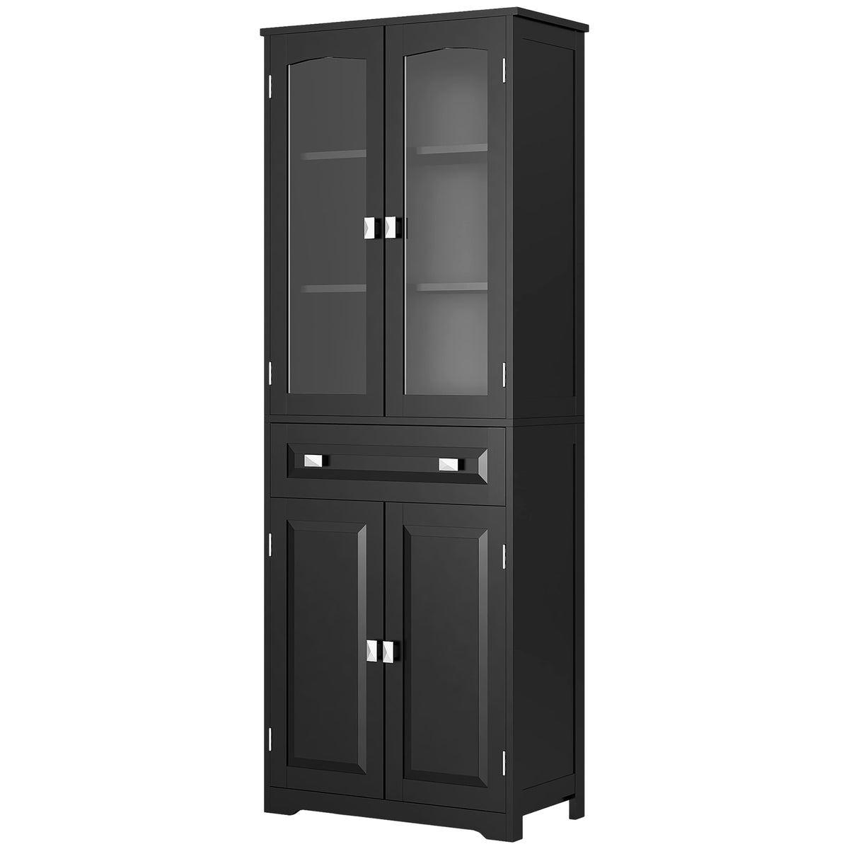 4-Door Kitchen Pantry Cabinet with Adjustable Shelves – 24"W x 63"H