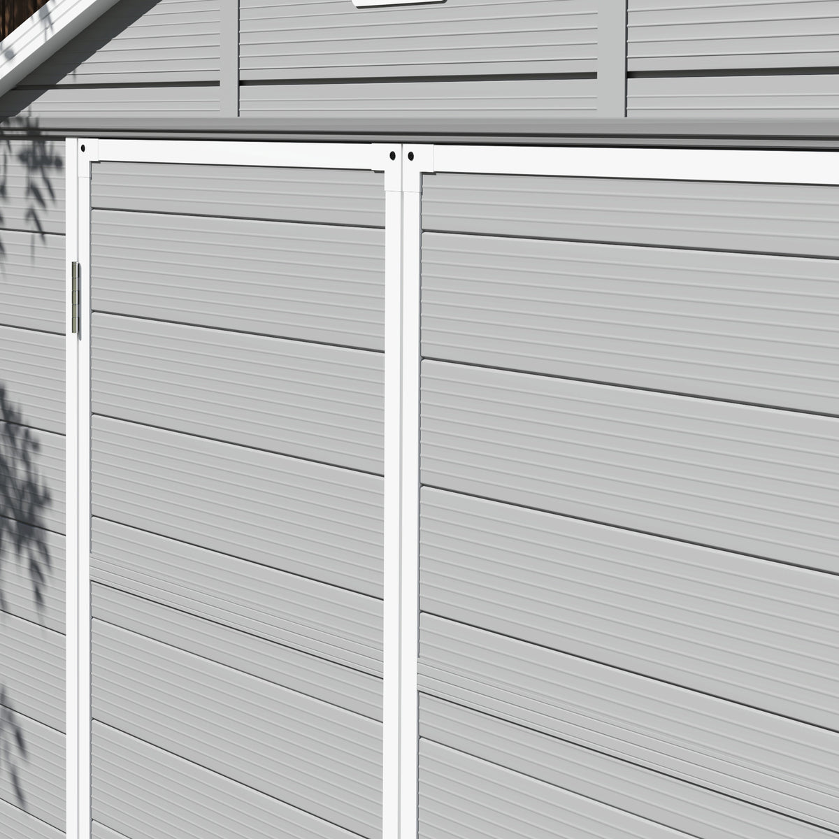 8' x 6' Garden Storage Shed, Outdoor Tool & Equipment Storage House with Wide Door, Foundation Kit, Vents, Window – Light Grey