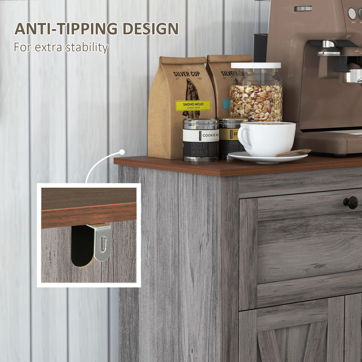 Farmhouse Storage Cabinet with Doors and Drawer – 24"W x 34"H
