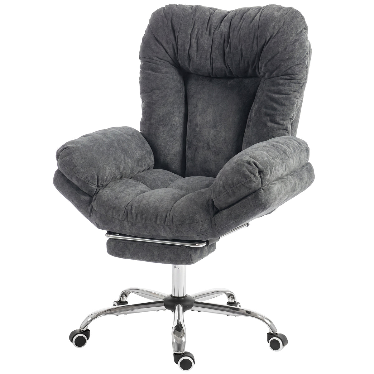 Criss Cross Chair with Wheels, Waterfall Armrests, Dark Grey