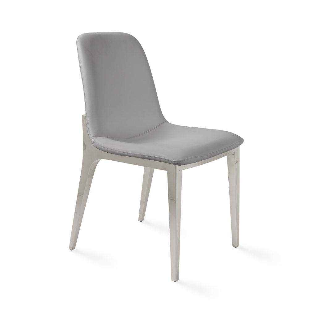 Modern Dining Chair, Chrome Legs