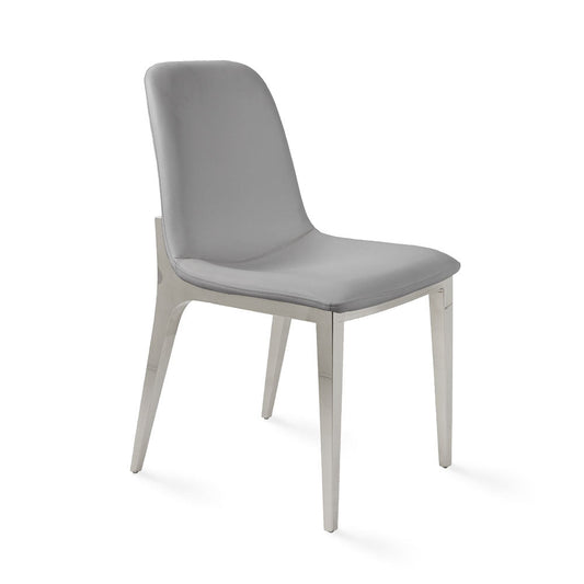 Modern Dining Chair, Chrome Legs