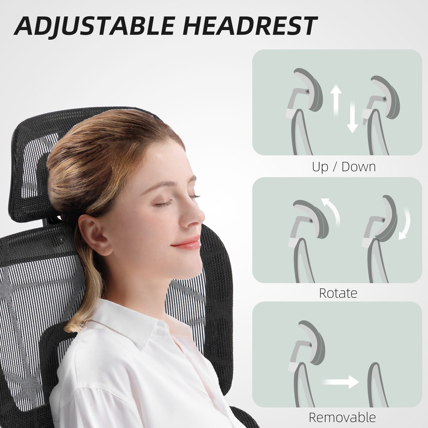 HOMCOM Ergonomic Mesh High-Back Office Chair with 3D Armrests, Lumbar Support, 135° Recline