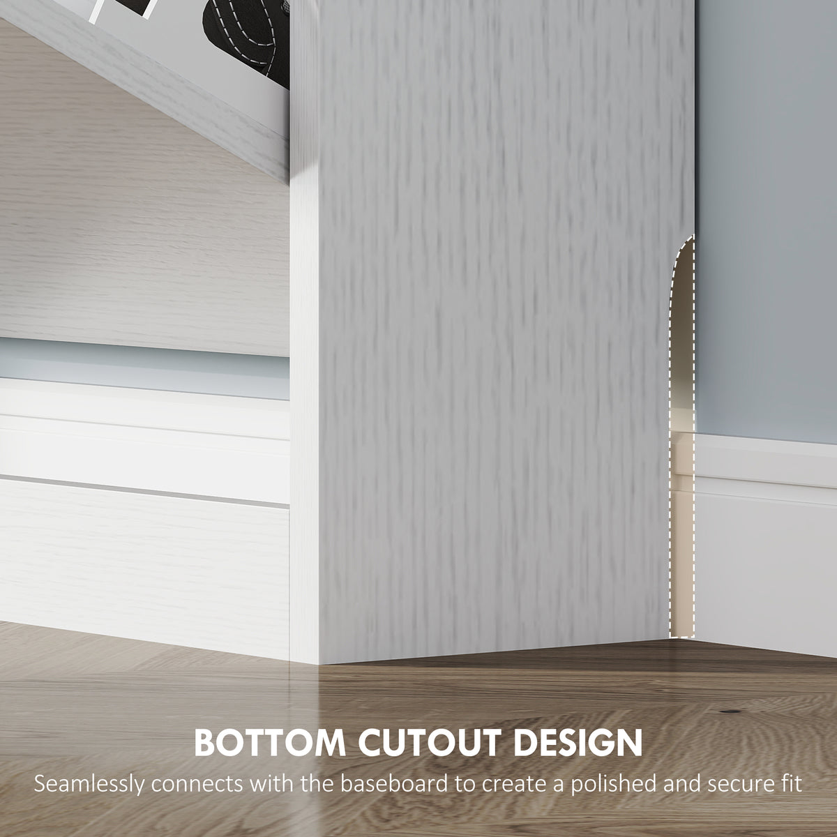 Narrow Shoe Cabinet with 3 Flip Drawers – 31"W x 43"H